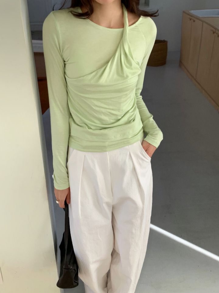 KOMOREBI韓國代購女士新款熱賣真品26春夏時尚推薦長袖T恤KOMOREBI長袖T恤圖色2