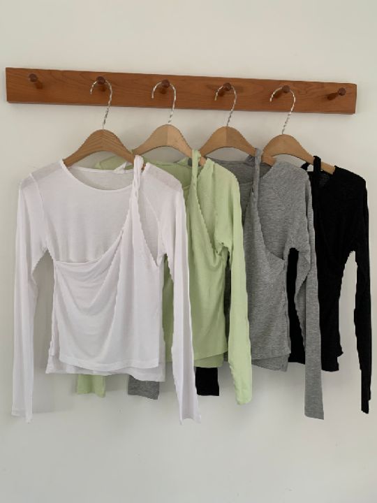 KOMOREBI韓國代購女士新款熱賣真品26春夏時尚推薦長袖T恤KOMOREBI長袖T恤圖色3左三色