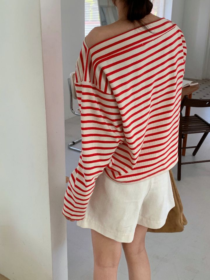 KOMOREBI東大門實拍女裝新款休閑26春夏時尚人氣長袖T恤船領KOMOREBI長袖T恤