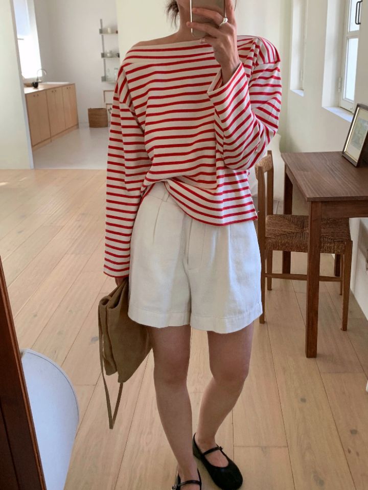 KOMOREBI東大門實拍女裝新款休閑26春夏時尚人氣長袖T恤船領KOMOREBI長袖T恤