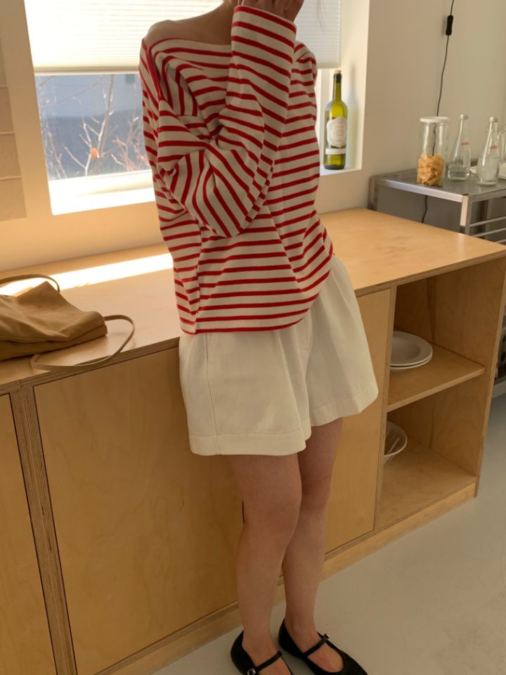 KOMOREBI東大門實拍女裝新款休閑26春夏時尚人氣長袖T恤船領KOMOREBI長袖T恤