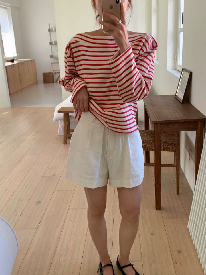 KOMOREBI東大門實拍女裝新款休閑26春夏時尚人氣長袖T恤船領KOMOREBI長袖T恤