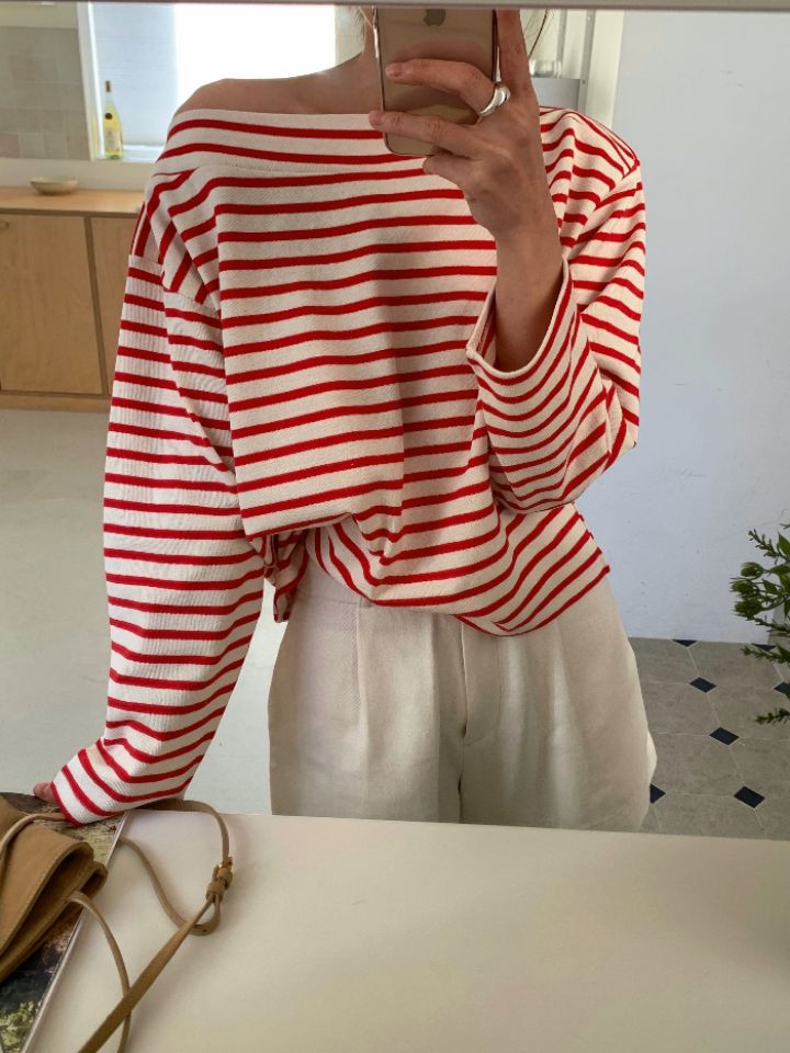 KOMOREBI東大門實拍女裝新款休閑26春夏時尚人氣長袖T恤船領KOMOREBI長袖T恤