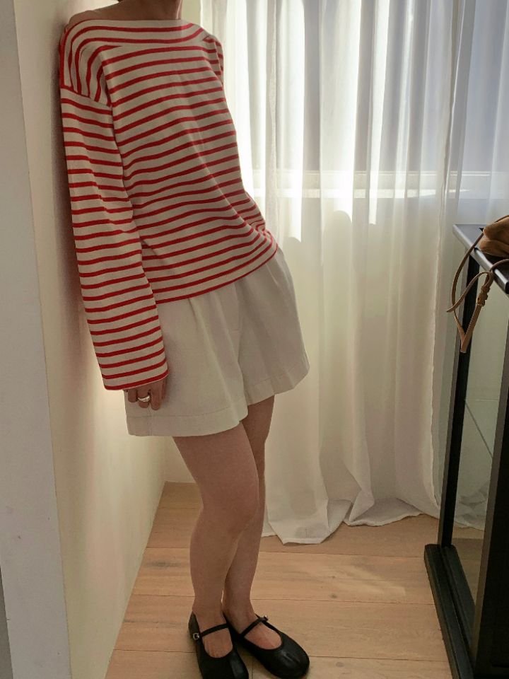 KOMOREBI東大門實拍女裝新款休閑26春夏時尚人氣長袖T恤船領KOMOREBI長袖T恤