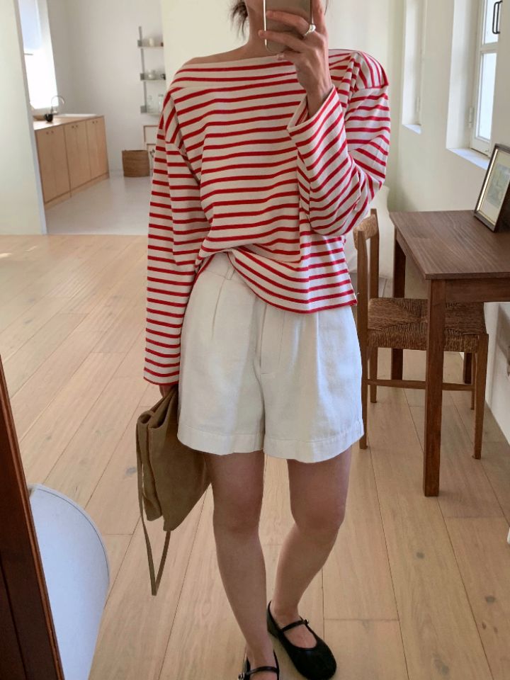 KOMOREBI東大門實拍女裝新款休閑26春夏時尚人氣長袖T恤船領KOMOREBI長袖T恤