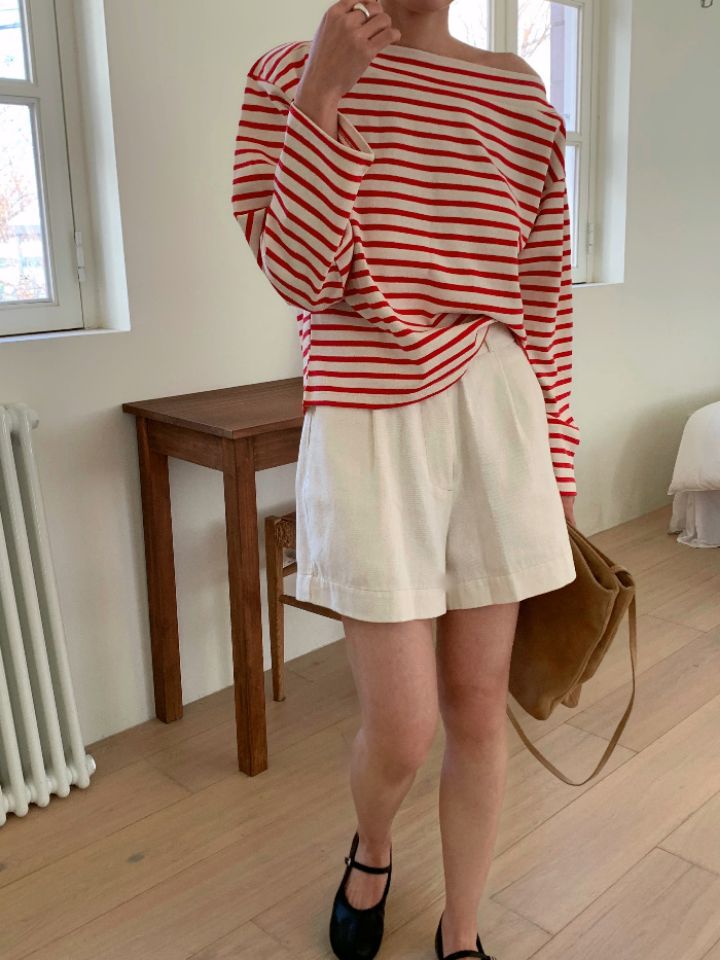 KOMOREBI東大門實拍女裝新款休閑26春夏時尚人氣長袖T恤船領KOMOREBI長袖T恤