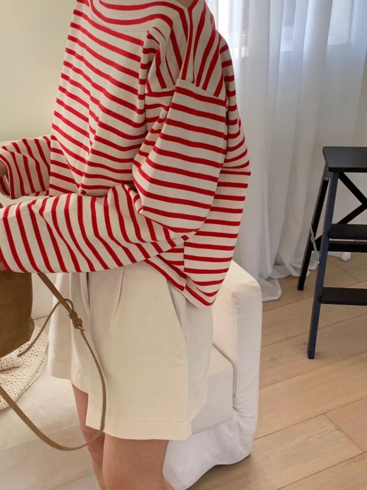 KOMOREBI東大門實拍女裝新款休閑26春夏時尚人氣長袖T恤船領KOMOREBI長袖T恤