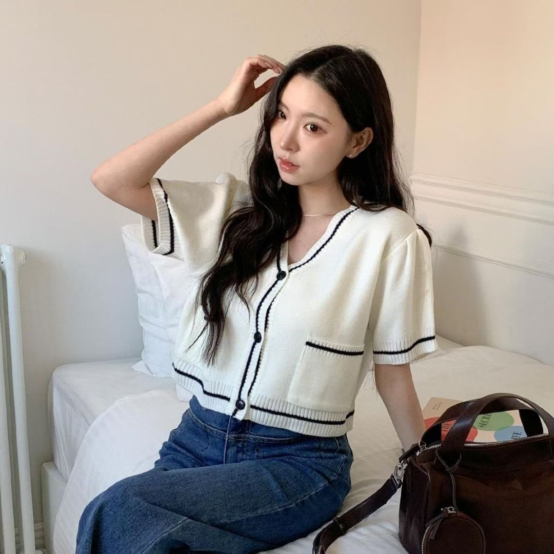 EPI JEAN-T韓國直郵女士新款熱賣推薦時尚休閑針織衫口袋EPI JEAN-T針織衫