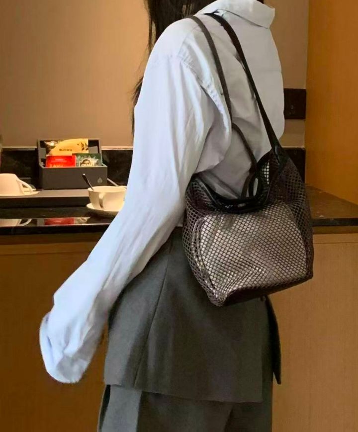 TROUVAILLE東大門代購女士新款休閑熱賣職業單肩斜跨包網眼TROUVAILLE單肩/斜跨包