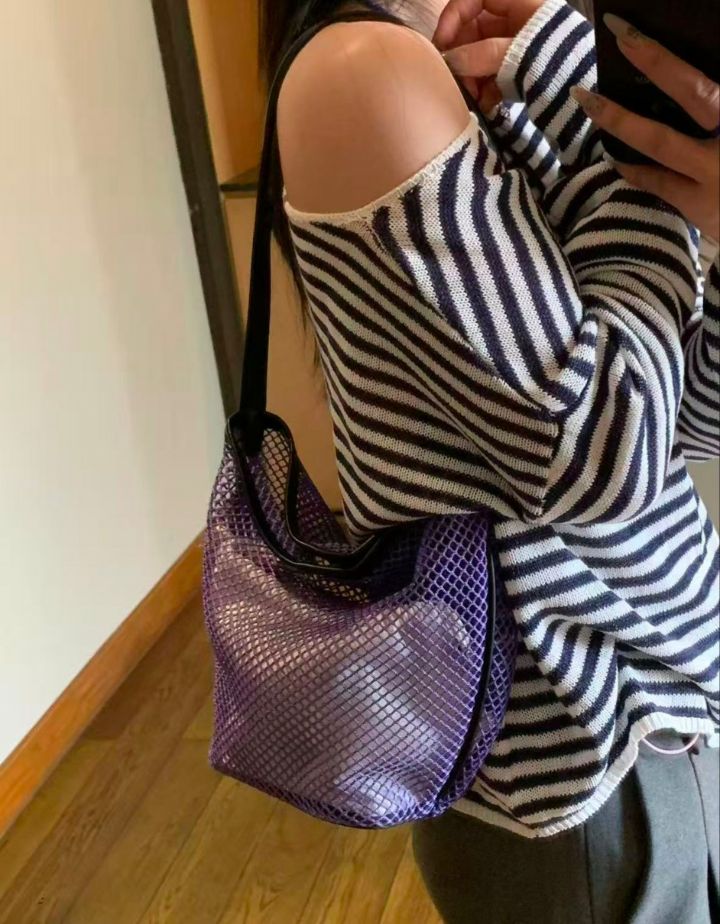 TROUVAILLE東大門代購女士新款休閑熱賣職業單肩斜跨包網眼TROUVAILLE單肩/斜跨包圖色2