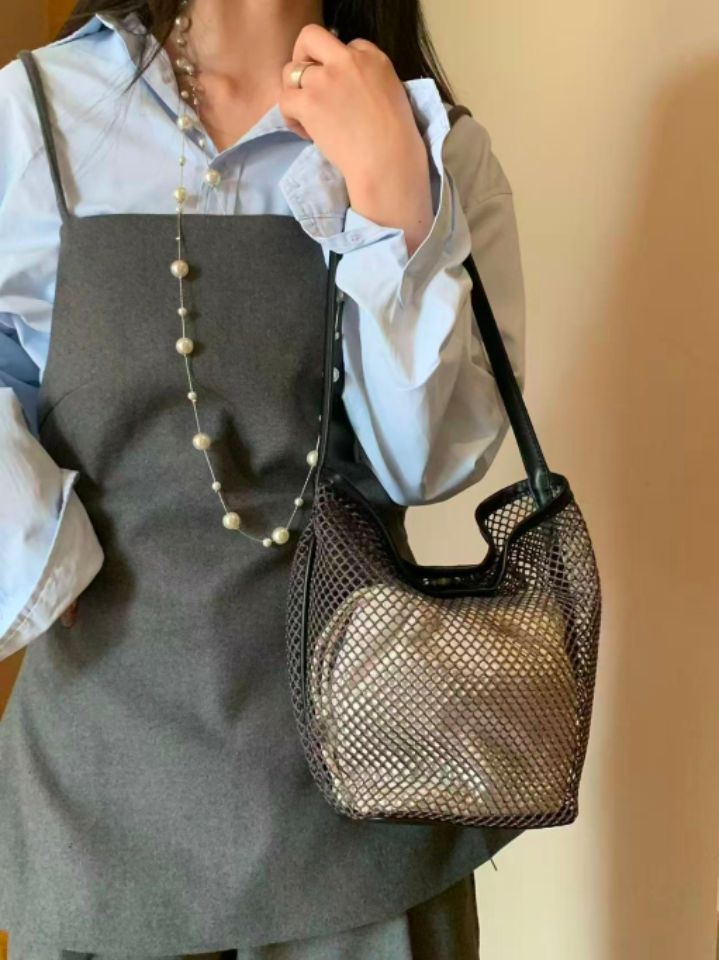 TROUVAILLE東大門代購女士新款休閑熱賣職業單肩斜跨包網眼TROUVAILLE單肩/斜跨包圖色4