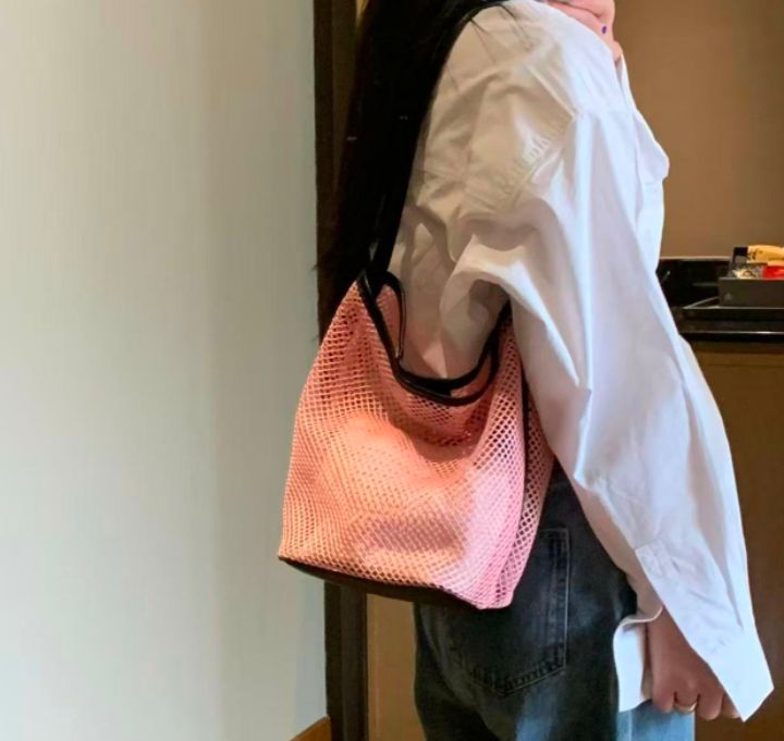 TROUVAILLE東大門代購女士新款休閑職業真品單肩斜跨包網眼TROUVAILLE單肩/斜跨包