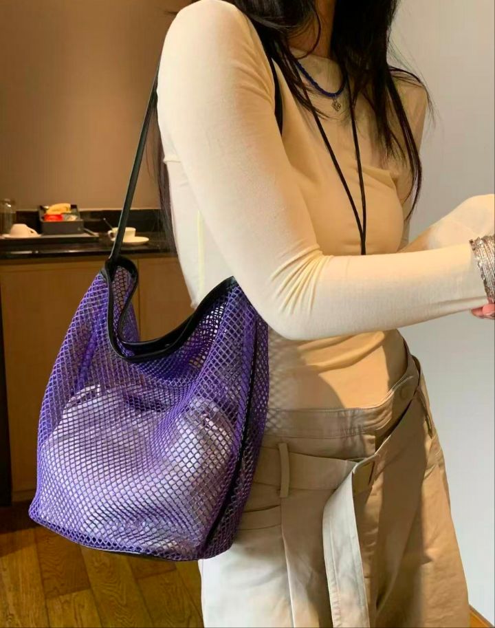 TROUVAILLE東大門代購女士新款休閑職業真品單肩斜跨包網眼TROUVAILLE單肩/斜跨包