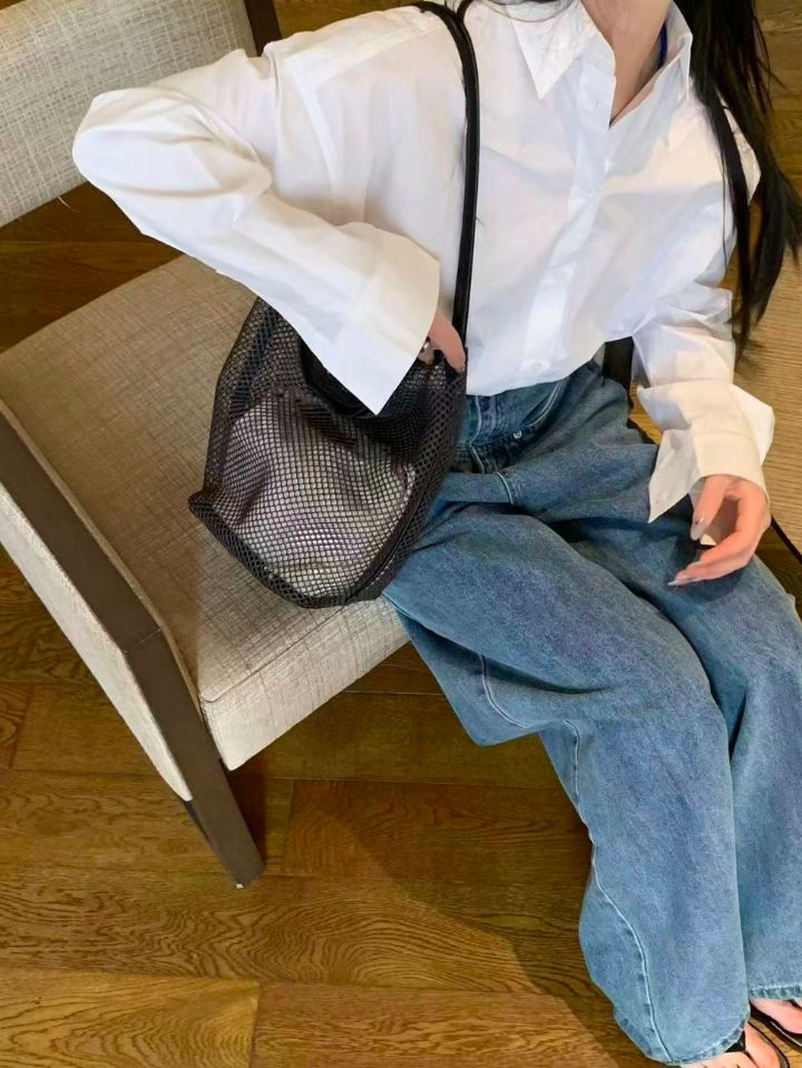 TROUVAILLE東大門代購女士新款休閑職業真品單肩斜跨包網眼TROUVAILLE單肩/斜跨包