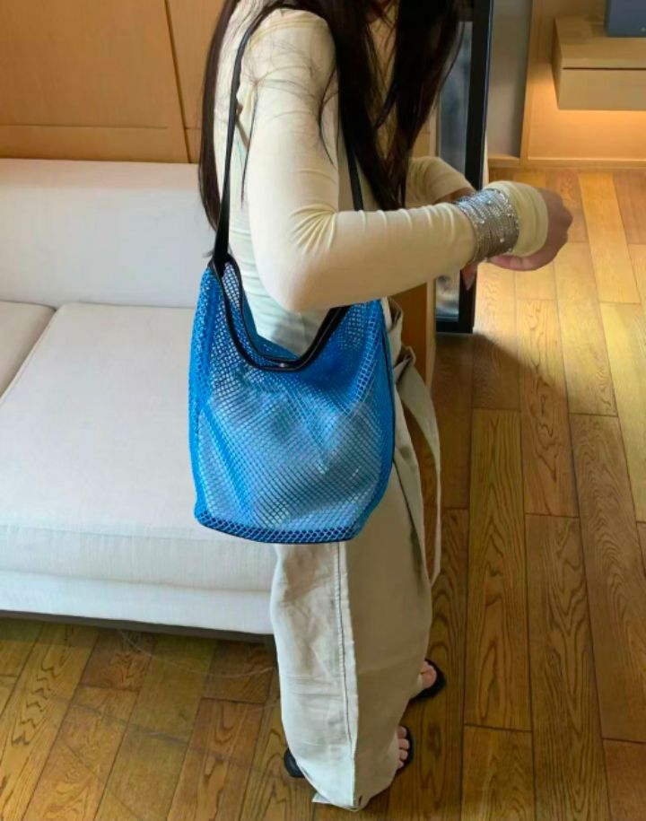 TROUVAILLE東大門代購女士新款休閑職業真品單肩斜跨包網眼TROUVAILLE單肩/斜跨包