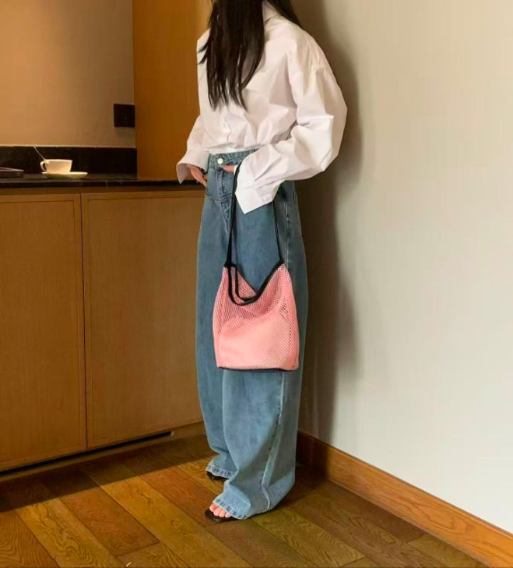 TROUVAILLE東大門代購女士新款休閑職業真品單肩斜跨包網眼TROUVAILLE單肩/斜跨包