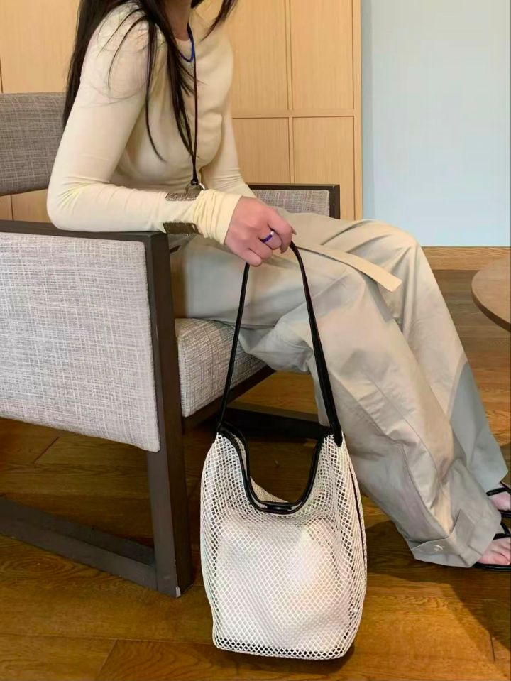 TROUVAILLE東大門代購女士新款休閑職業真品單肩斜跨包網眼TROUVAILLE單肩/斜跨包