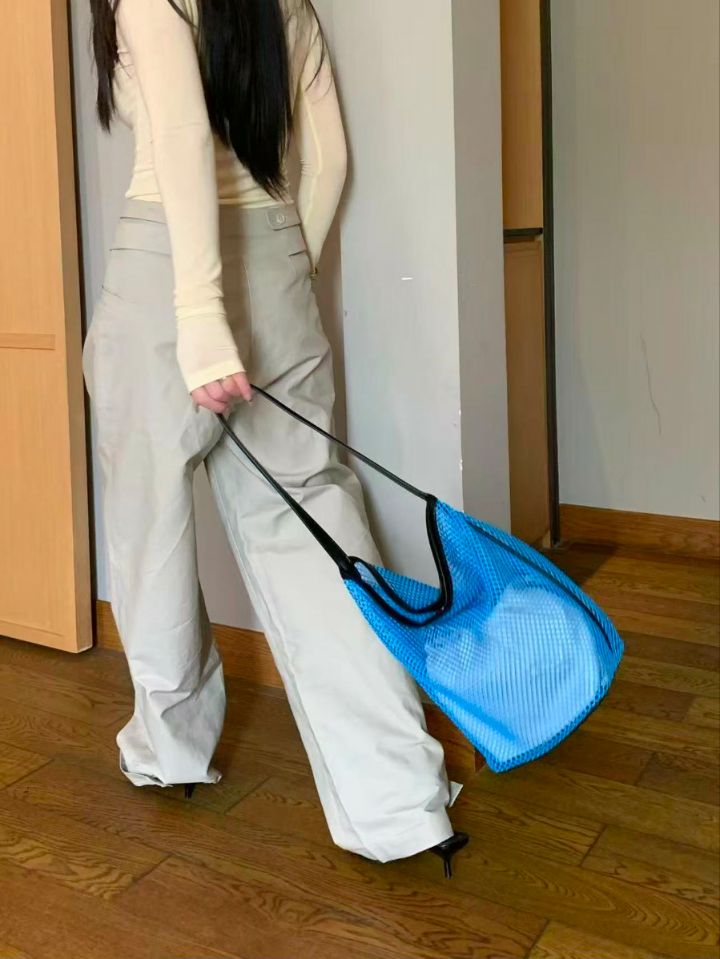 TROUVAILLE東大門代購女士新款休閑職業真品單肩斜跨包網眼TROUVAILLE單肩/斜跨包