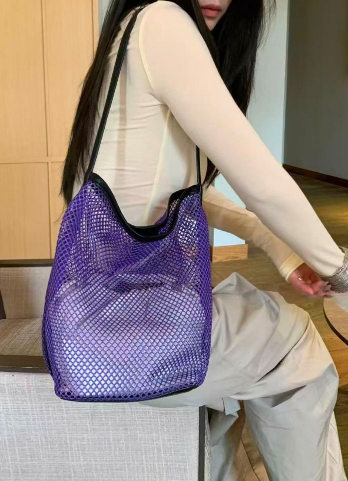 TROUVAILLE東大門代購女士新款休閑職業真品單肩斜跨包網眼TROUVAILLE單肩/斜跨包圖色2