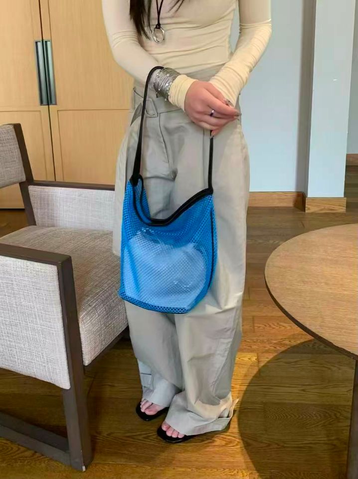 TROUVAILLE東大門代購女士新款休閑職業真品單肩斜跨包網眼TROUVAILLE單肩/斜跨包圖色3