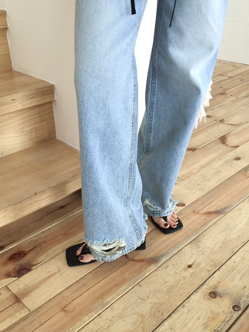 LOVE MOMENT東大門代購女士新款真品推薦休閑牛仔褲復古LOVE MOMENT牛仔褲