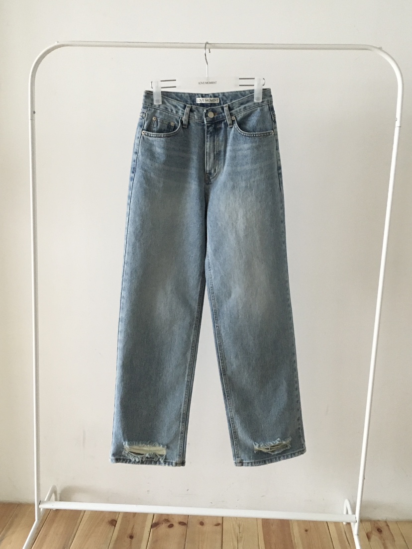 LOVE MOMENT東大門代購女士新款真品推薦休閑牛仔褲復古LOVE MOMENT牛仔褲