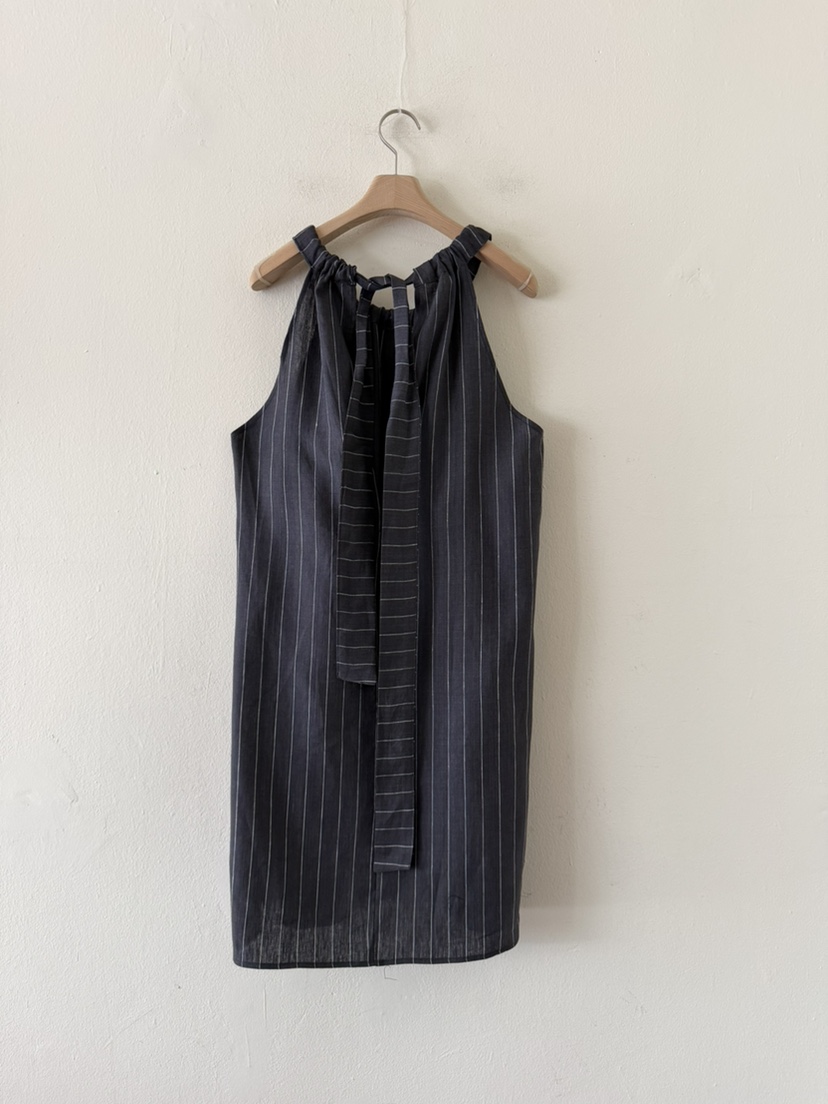 MENG東大門直郵女士新品熱賣時尚休閑推薦連衣裙羊駝條紋MENG連衣裙