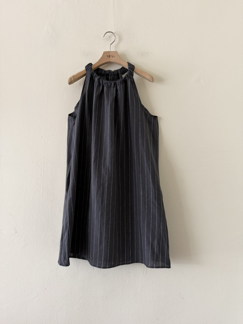 MENG東大門直郵女士新品熱賣時尚休閑推薦連衣裙羊駝條紋MENG連衣裙圖色2