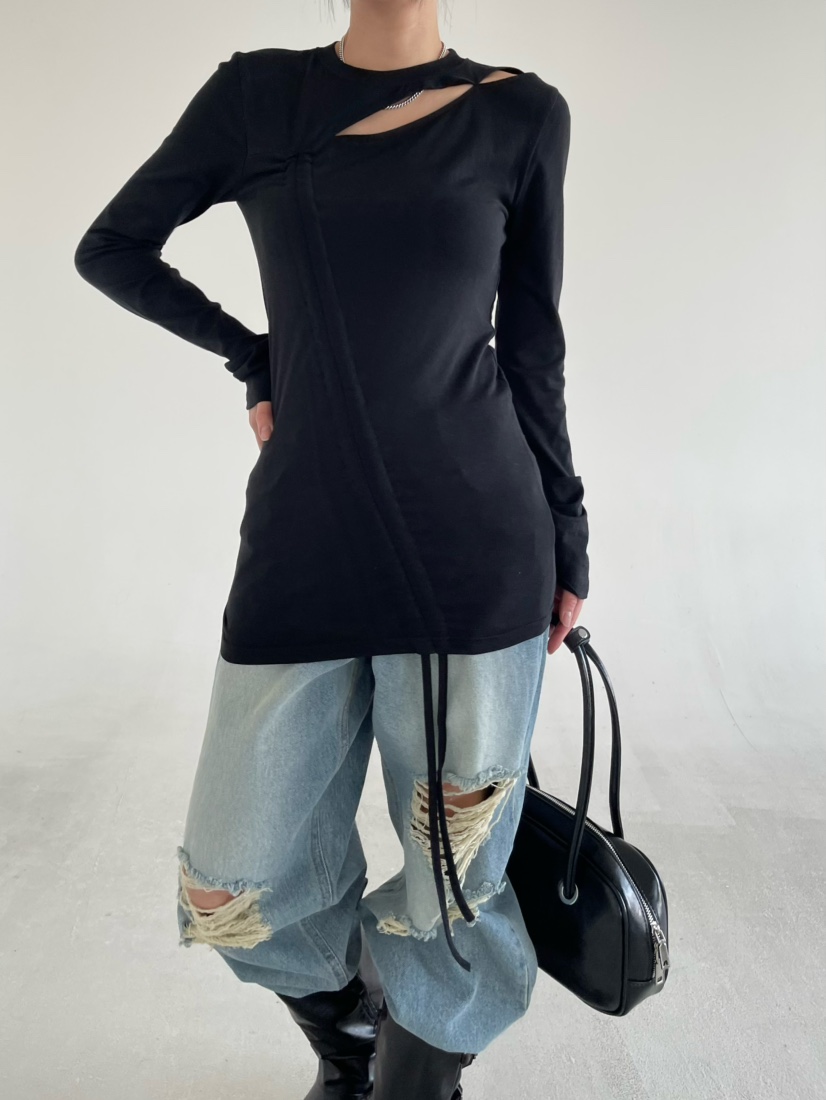 REIZ東大門直郵女裝新品26春夏職業推薦人氣真品休閑長袖T恤REIZ長袖T恤