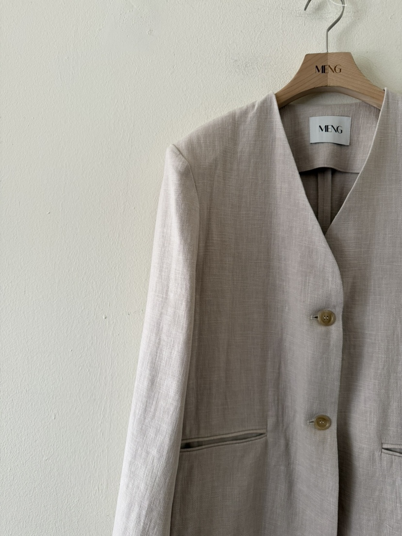 MENG東大門直郵女士新品真品時尚人氣推薦休閑夾克亞麻布MENG夾克