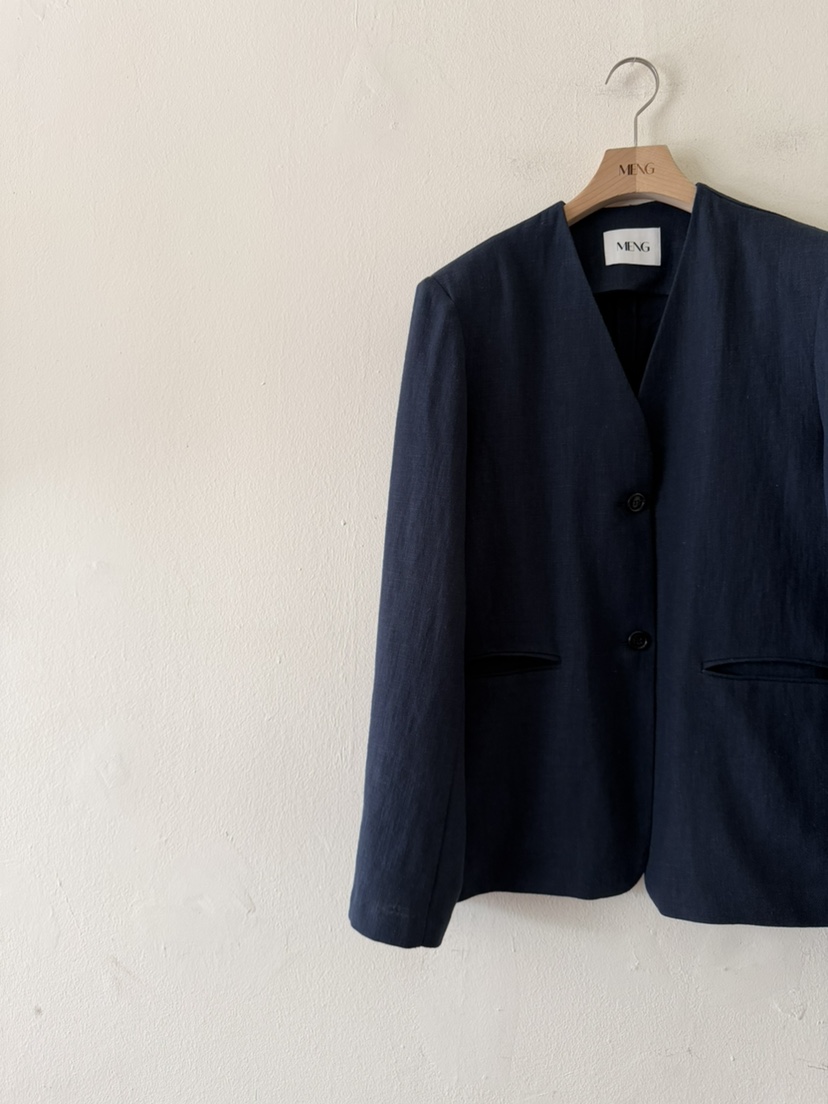 MENG東大門直郵女士新品真品時尚人氣推薦休閑夾克亞麻布MENG夾克