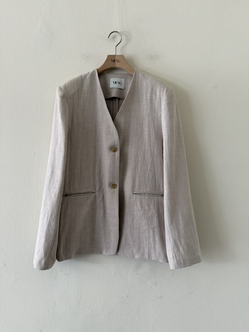 MENG東大門直郵女士新品真品時尚人氣推薦休閑夾克亞麻布MENG夾克圖色1