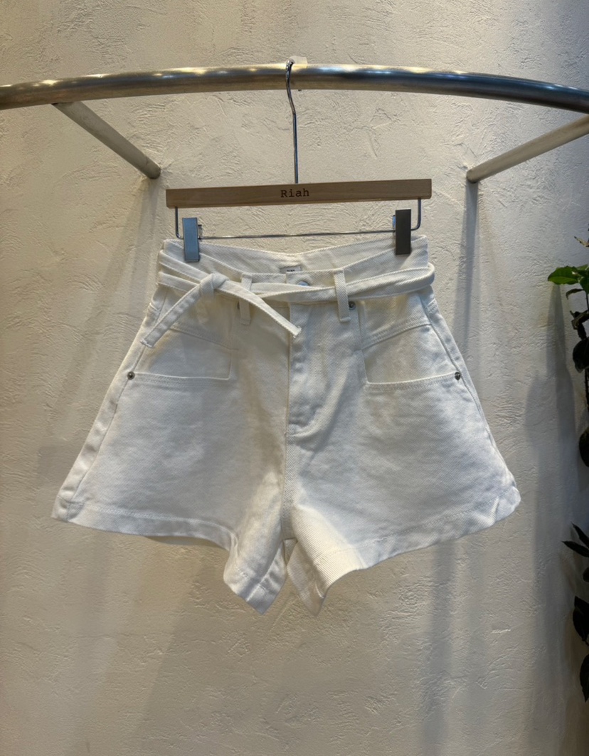 RIAH東大門代購女裝新品真品休閑推薦26春夏人氣短褲含腰帶RIAH短褲圖色1