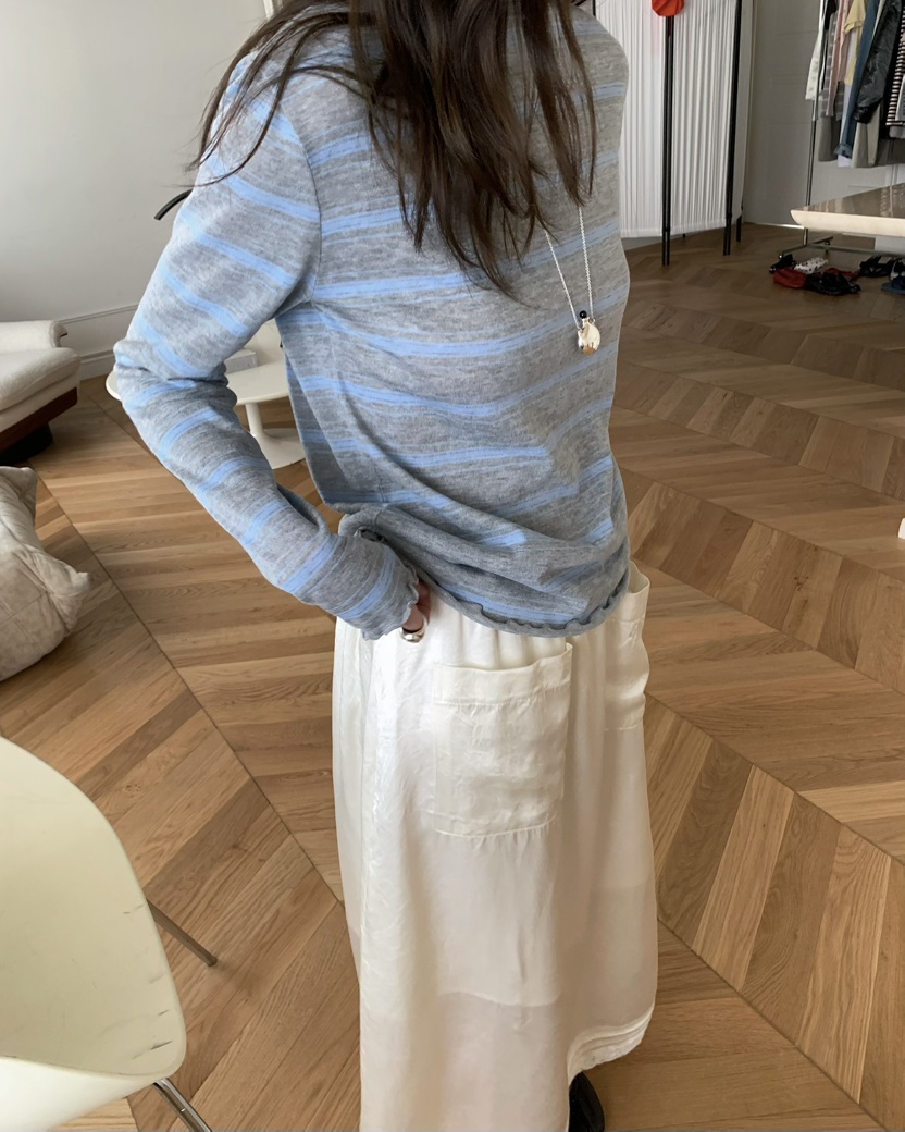 PEBBLE韓國直郵女裝新品時尚休閑人氣熱賣職業26春夏長袖T恤PEBBLE長袖T恤