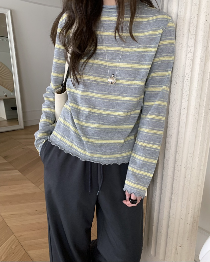 PEBBLE韓國直郵女裝新品時尚休閑人氣熱賣職業26春夏長袖T恤PEBBLE長袖T恤