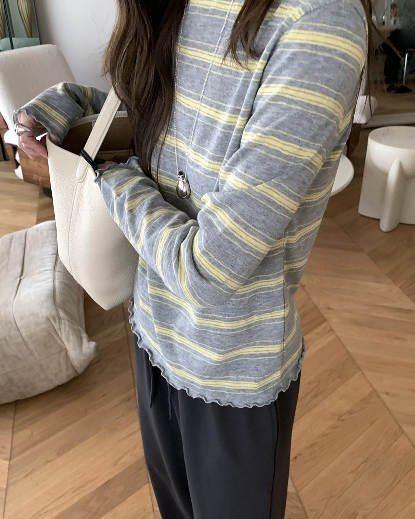 PEBBLE韓國直郵女裝新品時尚休閑人氣熱賣職業26春夏長袖T恤PEBBLE長袖T恤