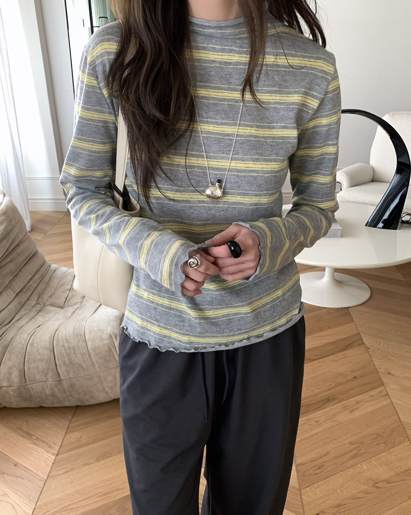 PEBBLE韓國直郵女裝新品時尚休閑人氣熱賣職業26春夏長袖T恤PEBBLE長袖T恤