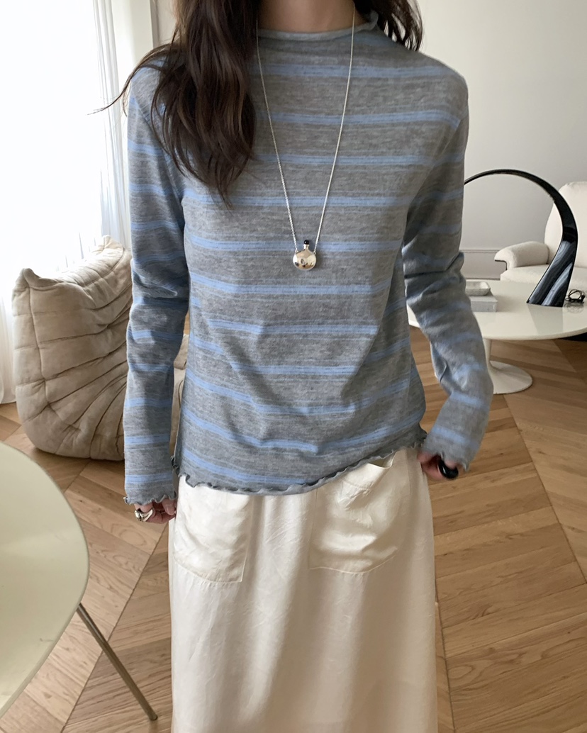 PEBBLE韓國直郵女裝新品時尚休閑人氣熱賣職業26春夏長袖T恤PEBBLE長袖T恤