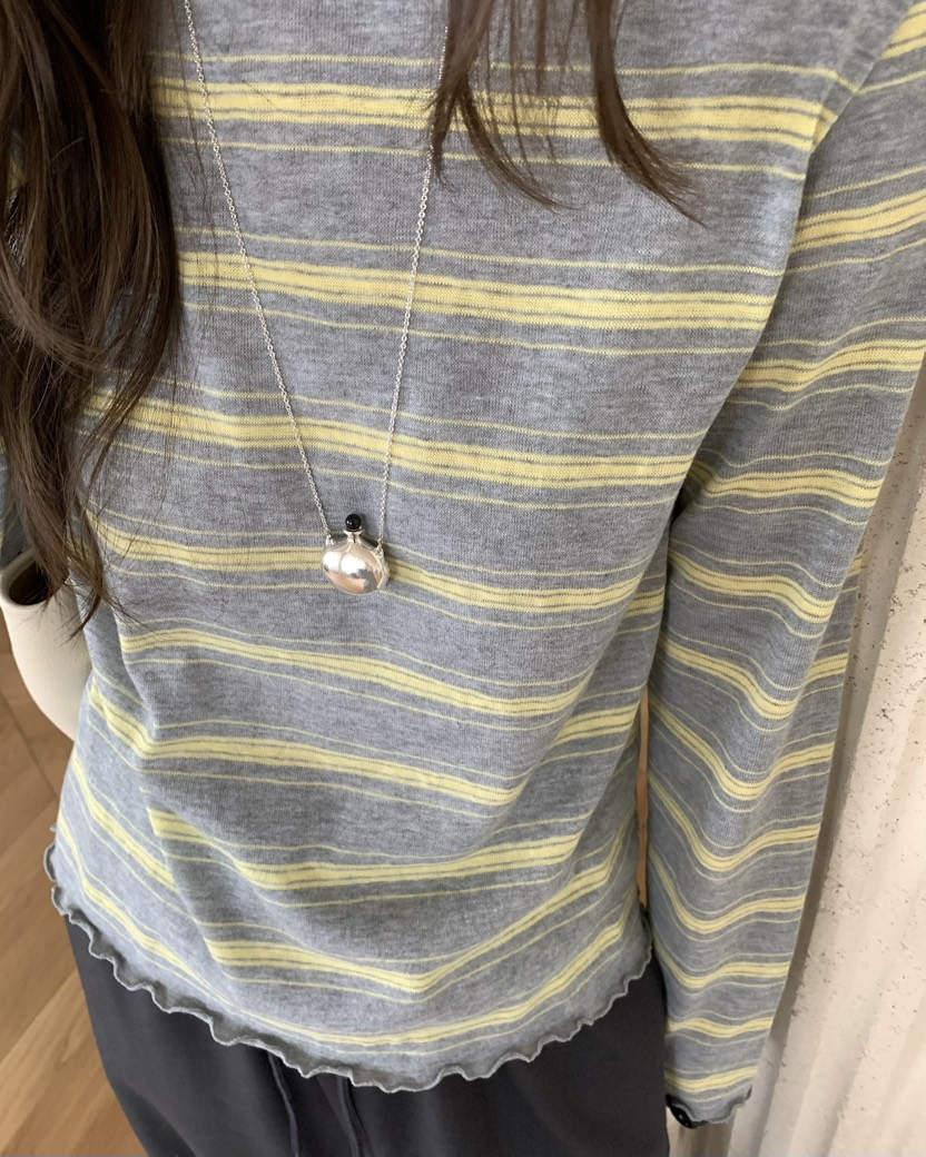 PEBBLE韓國直郵女裝新品時尚休閑人氣熱賣職業26春夏長袖T恤PEBBLE長袖T恤