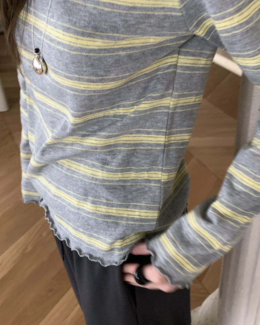 PEBBLE韓國直郵女裝新品時尚休閑人氣熱賣職業26春夏長袖T恤PEBBLE長袖T恤