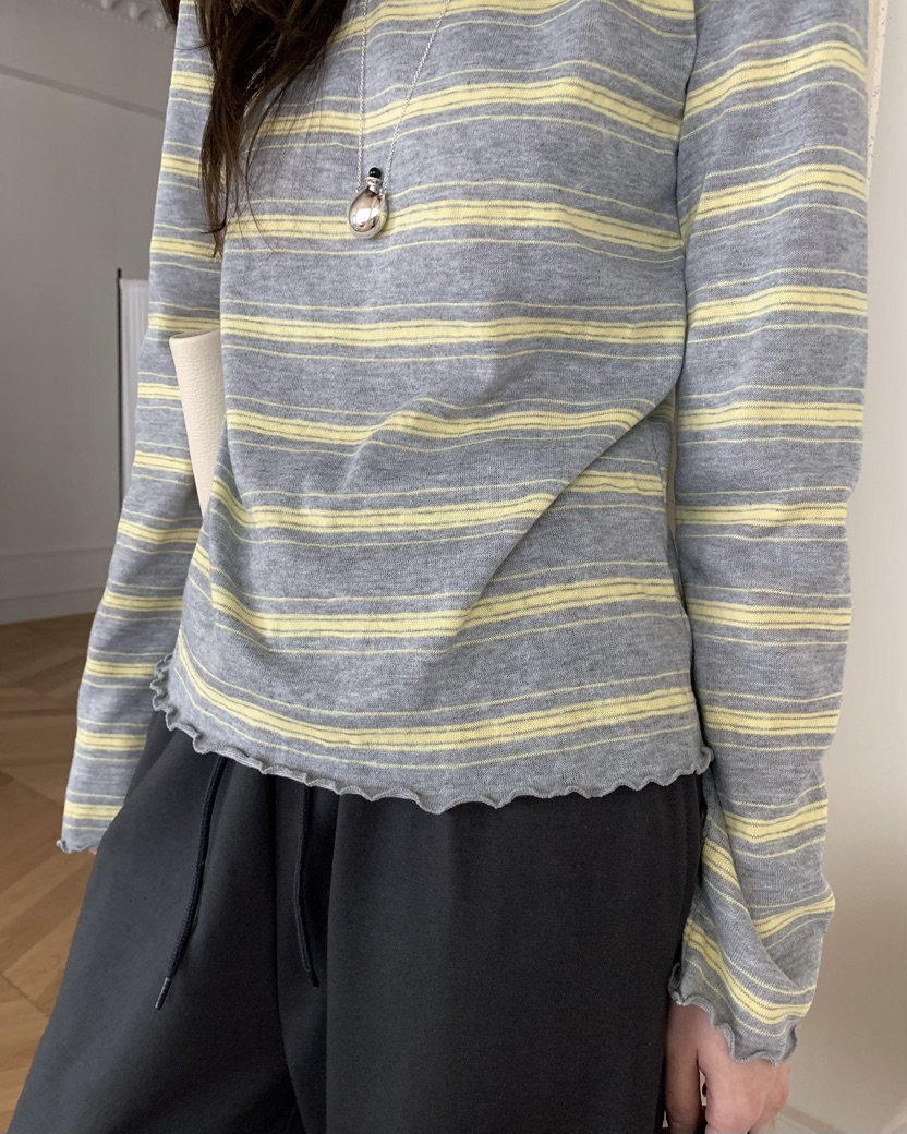 PEBBLE韓國直郵女裝新品時尚休閑人氣熱賣職業26春夏長袖T恤PEBBLE長袖T恤