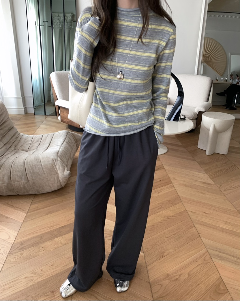 PEBBLE韓國直郵女裝新品時尚休閑人氣熱賣職業26春夏長袖T恤PEBBLE長袖T恤