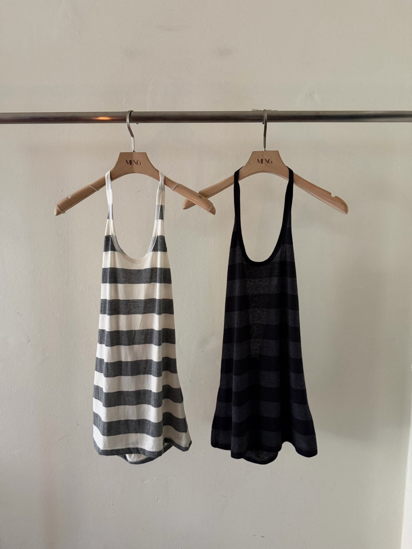 MENG東大門實拍女裝新品時尚真品26春夏人氣吊帶背心條紋MENG吊帶/背心