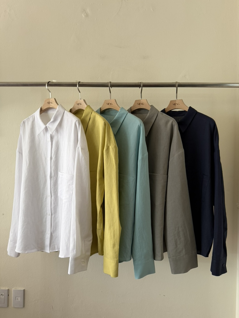 MENG東大門實拍女士新款26春夏人氣真品時尚襯衫蕾絲衫亞麻MENG襯衫/蕾絲衫