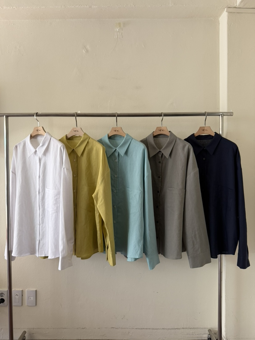 MENG東大門實拍女士新款26春夏人氣真品時尚襯衫蕾絲衫亞麻MENG襯衫/蕾絲衫