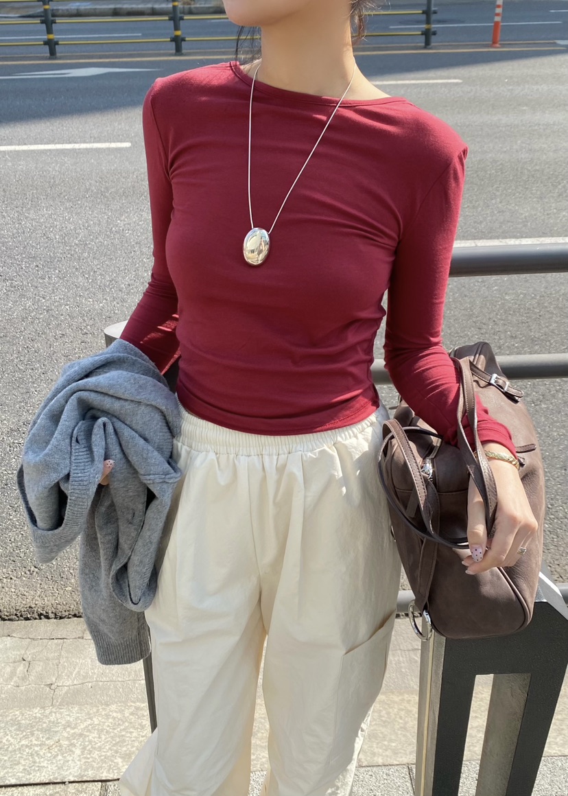 OUPPT韓國直郵女士新款熱賣時尚真品26春夏職業人氣長袖T恤OUPPT長袖T恤圖色4