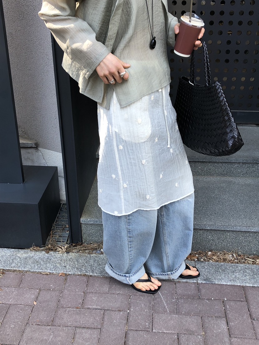 THE ABLE東大門直郵女士新款時尚休閑真品半身裙中短裙刺繡THE ABLE/TA半身裙/中短裙