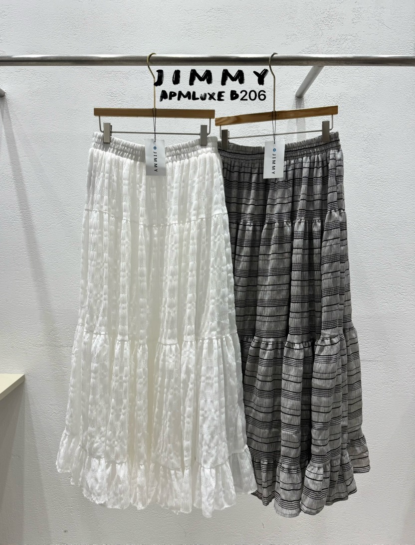 JIMMY東大門直郵女士新品休閑真品26春夏時尚人氣長裙荷葉邊JIMMY/REMAKE長裙