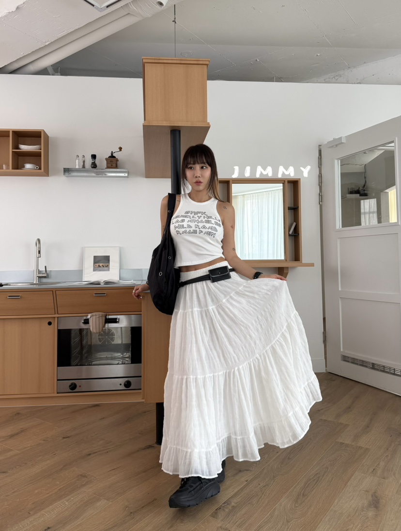JIMMY東大門直郵女士新品休閑真品26春夏時尚人氣長裙荷葉邊JIMMY/REMAKE長裙