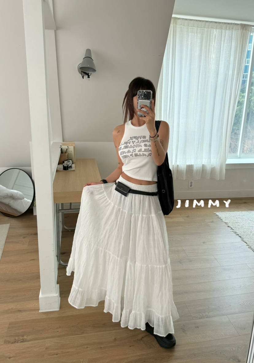 JIMMY東大門直郵女士新品休閑真品26春夏時尚人氣長裙荷葉邊JIMMY/REMAKE長裙
